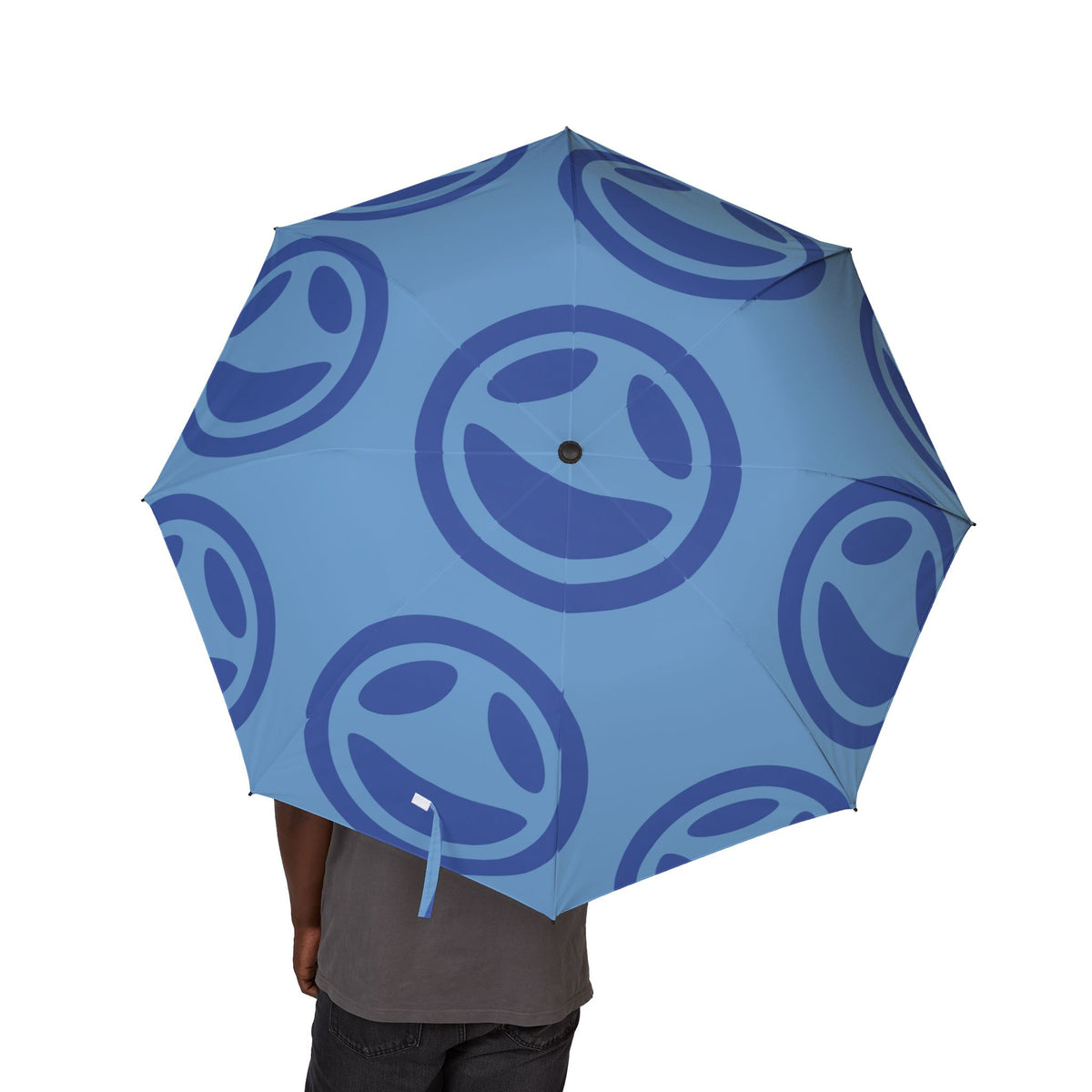 Blue Testerz Face umbrella, alternate view