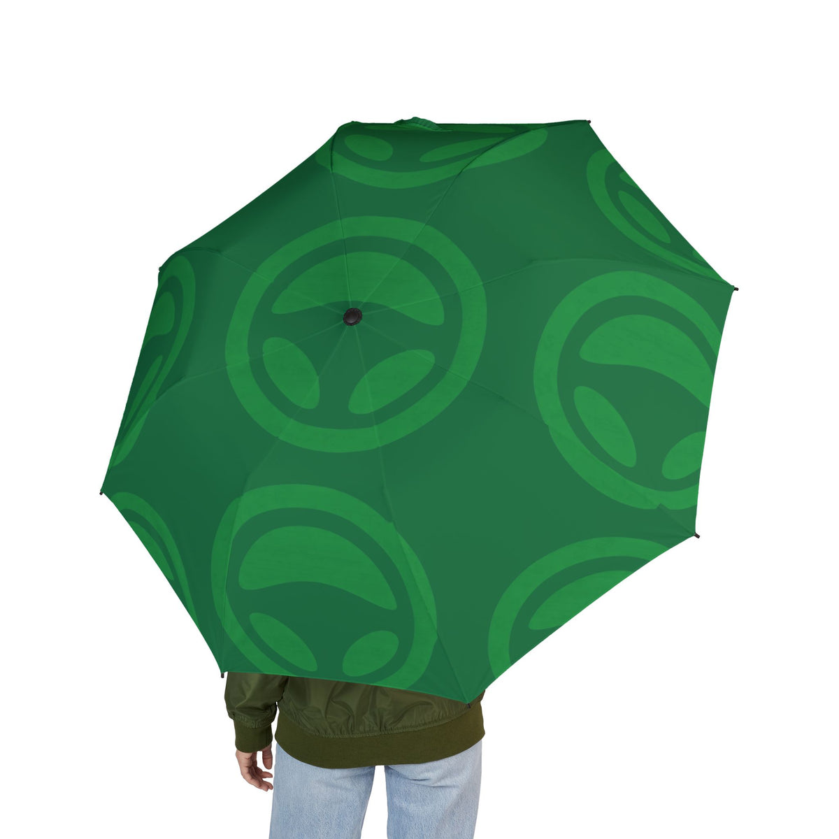 Green Testerz Face umbrella, alternate view