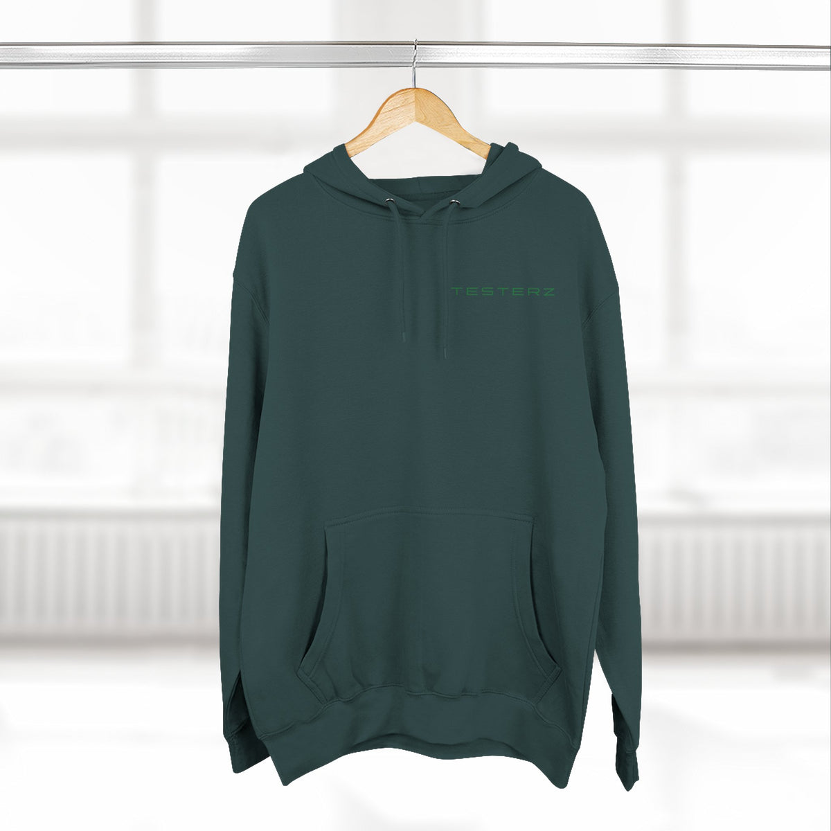 Sports Green fleece hoodie, alternate view