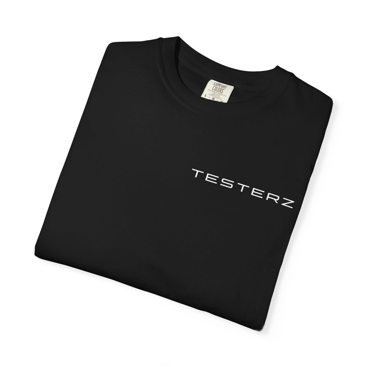 Testerz heavyweight black tee, alternate view