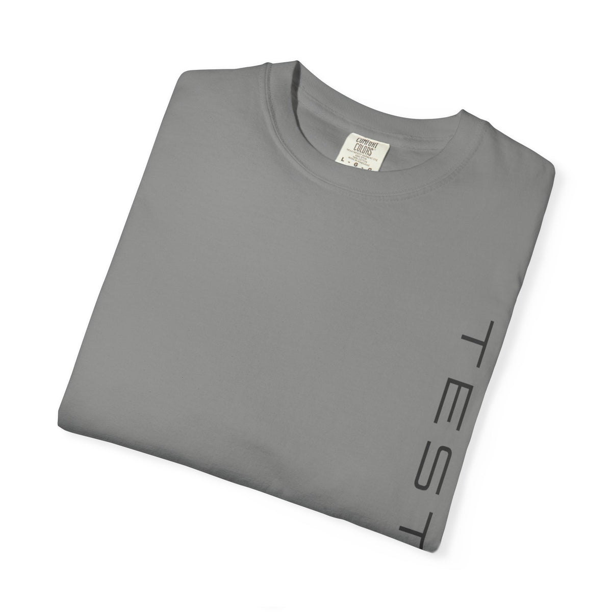 Heavyweight tee with a small green Testerz Face on the chest, alternate view