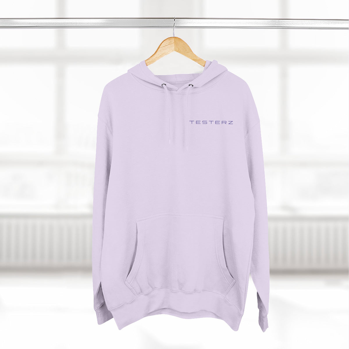 Lilac fleece hoodie, alternate view