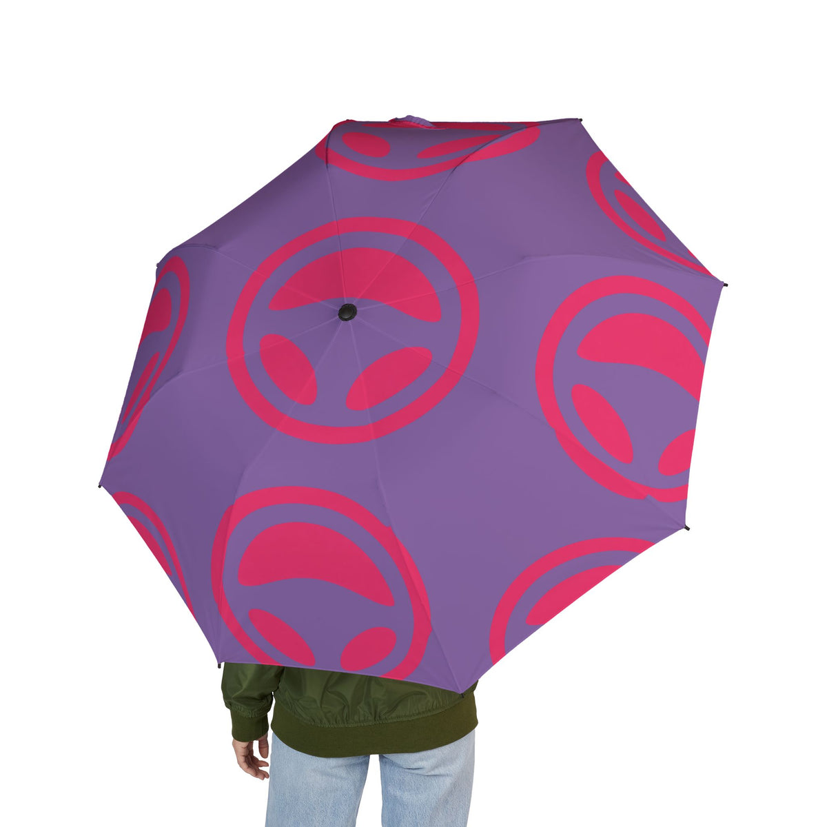 Purple Testerz Face umbrella, alternate view