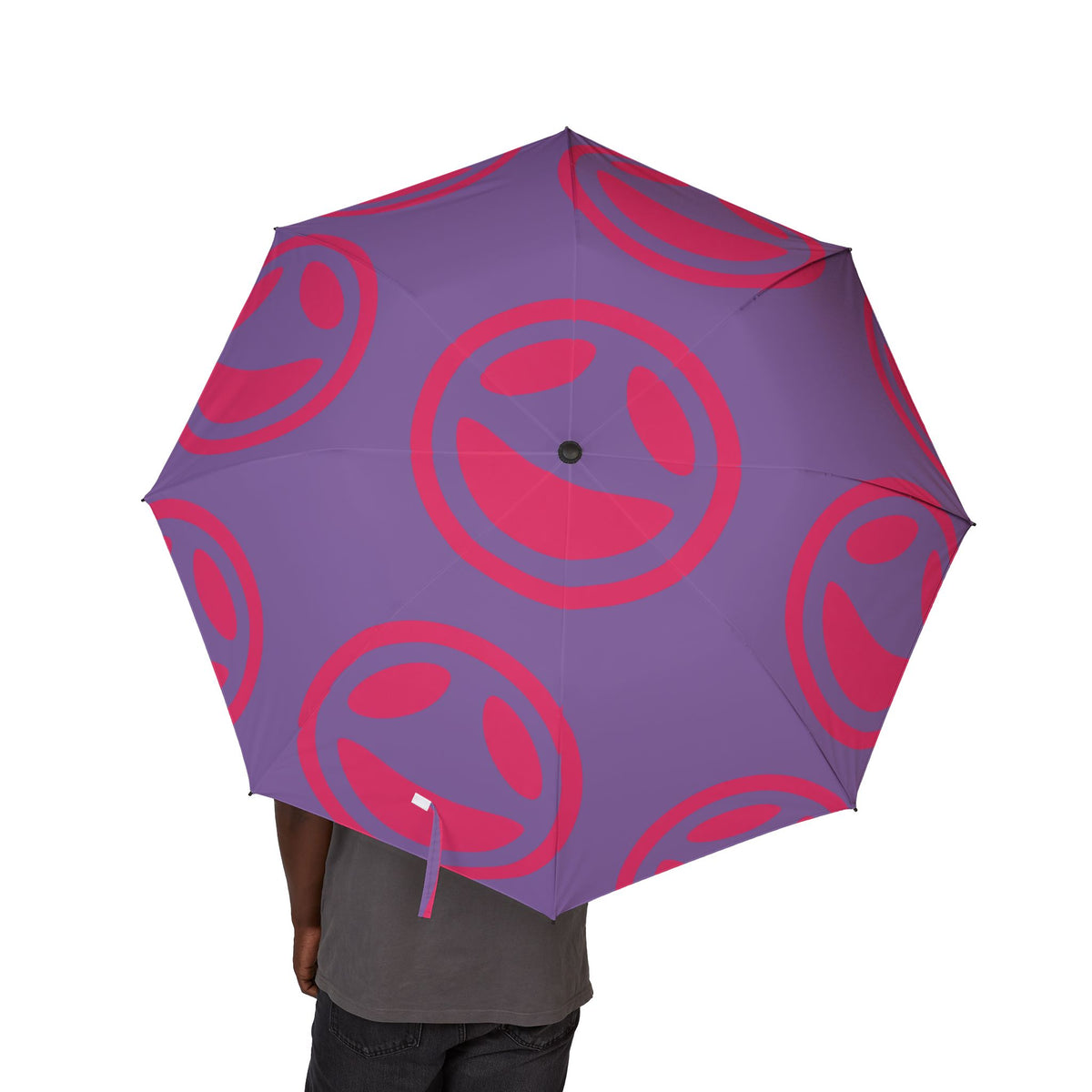 Purple Testerz Face umbrella, alternate view