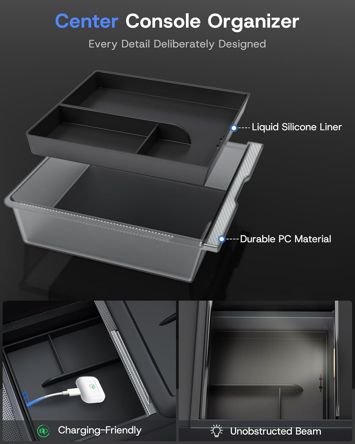 6PCS Center Console Organizer for Tesla Model Y/3 Accessories 2026
