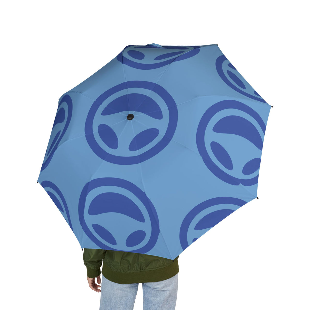 Blue Testerz Face umbrella, alternate view
