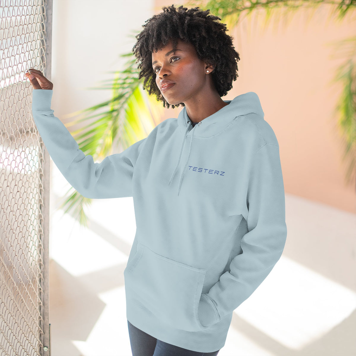 Blue Mist fleece hoodie, alternate view