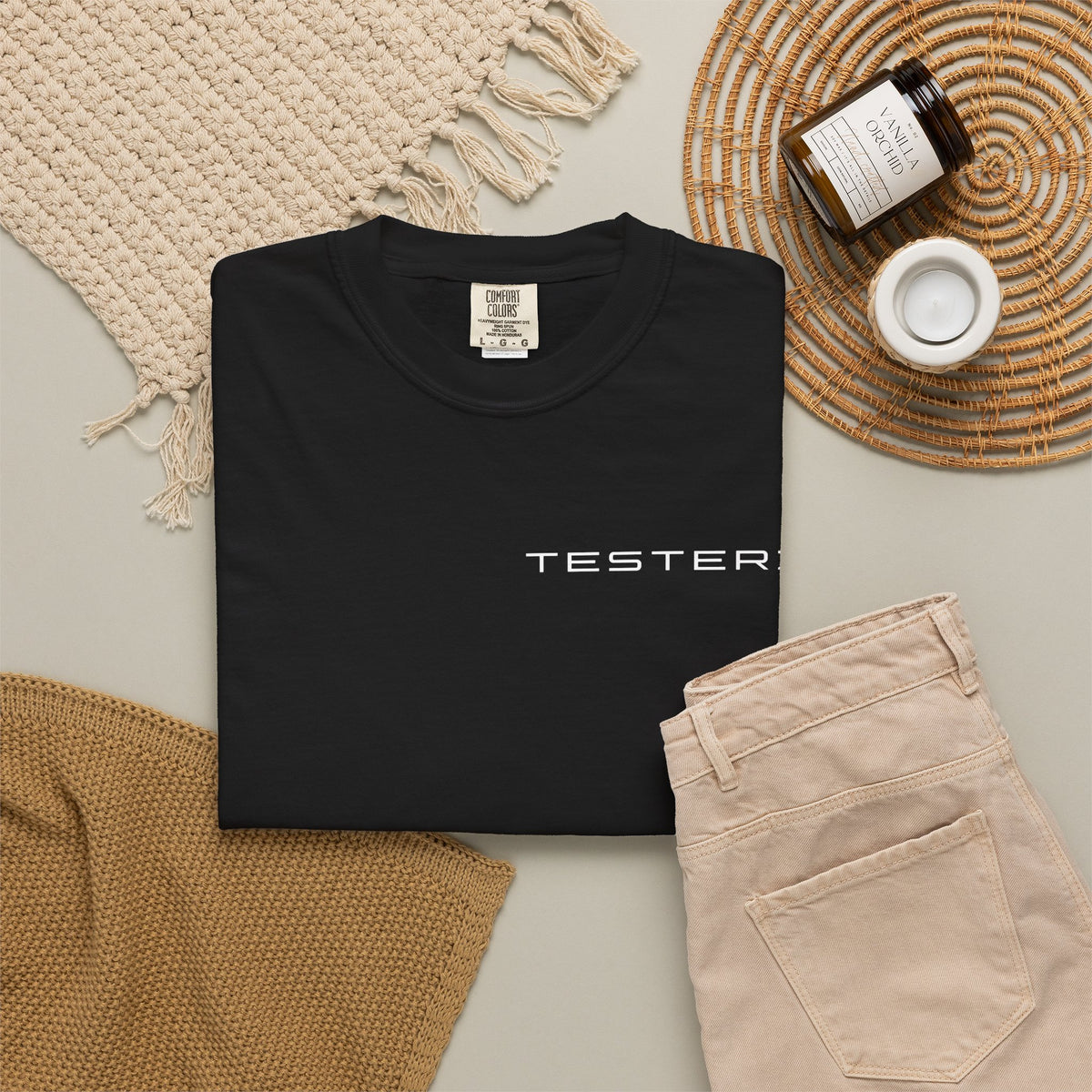 Testerz heavyweight black tee, alternate view
